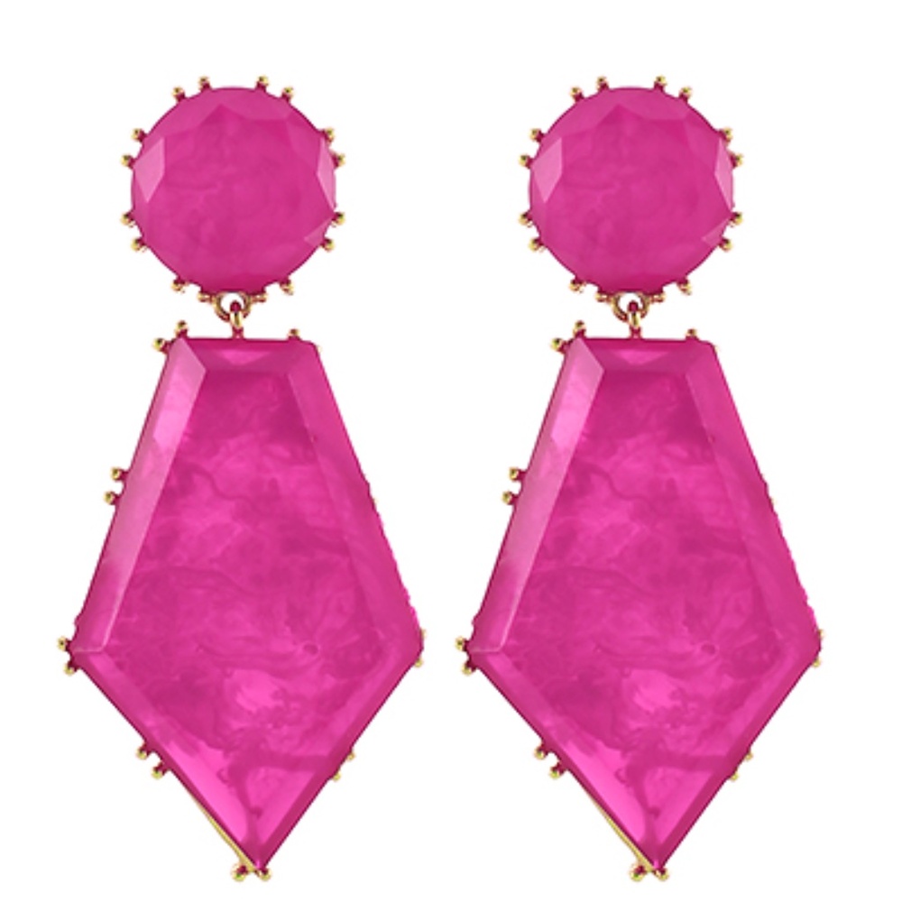 Rhombus & Round Statement Earrings